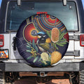 Aussie Honeyeaters Banksia Flowers Spare Tire Cover Aboriginal Dots Painting