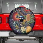 Aussie Honeyeaters Banksia Flowers Spare Tire Cover Aboriginal Dots Painting