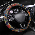 Aussie Honeyeaters Banksia Flowers Steering Wheel Cover Aboriginal Dots Painting