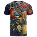 Aussie Honeyeaters Banksia Flowers T Shirt Aboriginal Dots Painting