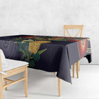 Aussie Honeyeaters Banksia Flowers Tablecloth Aboriginal Dots Painting