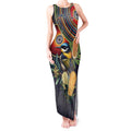 Aussie Honeyeaters Banksia Flowers Tank Maxi Dress Aboriginal Dots Painting