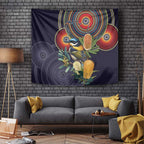 Aussie Honeyeaters Banksia Flowers Tapestry Aboriginal Dots Painting