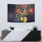 Aussie Honeyeaters Banksia Flowers Tapestry Aboriginal Dots Painting