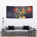 Aussie Honeyeaters Banksia Flowers Tapestry Aboriginal Dots Painting