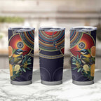 Aussie Honeyeaters Banksia Flowers Tumbler Cup Aboriginal Dots Painting