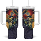 Aussie Honeyeaters Banksia Flowers Tumbler With Handle Aboriginal Dots Painting