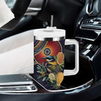 Aussie Honeyeaters Banksia Flowers Tumbler With Handle Aboriginal Dots Painting