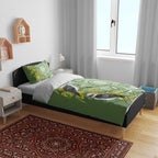Aussie Kokaburra Golden Wattle Bedding Set Aboriginal with National Color