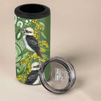 Aussie Kokaburra Golden Wattle 4 in 1 Can Cooler Tumbler Aboriginal with National Color