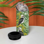 Aussie Kokaburra Golden Wattle 4 in 1 Can Cooler Tumbler Aboriginal with National Color