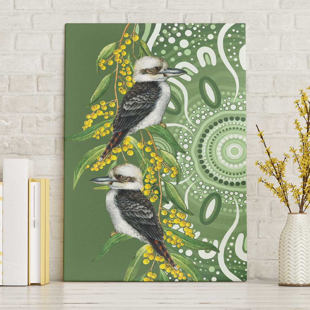 Aussie Kokaburra Golden Wattle Canvas Wall Art Aboriginal with National Color