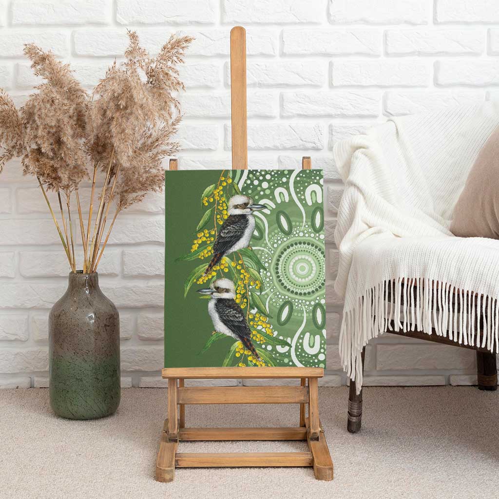 Aussie Kokaburra Golden Wattle Canvas Wall Art Aboriginal with National Color