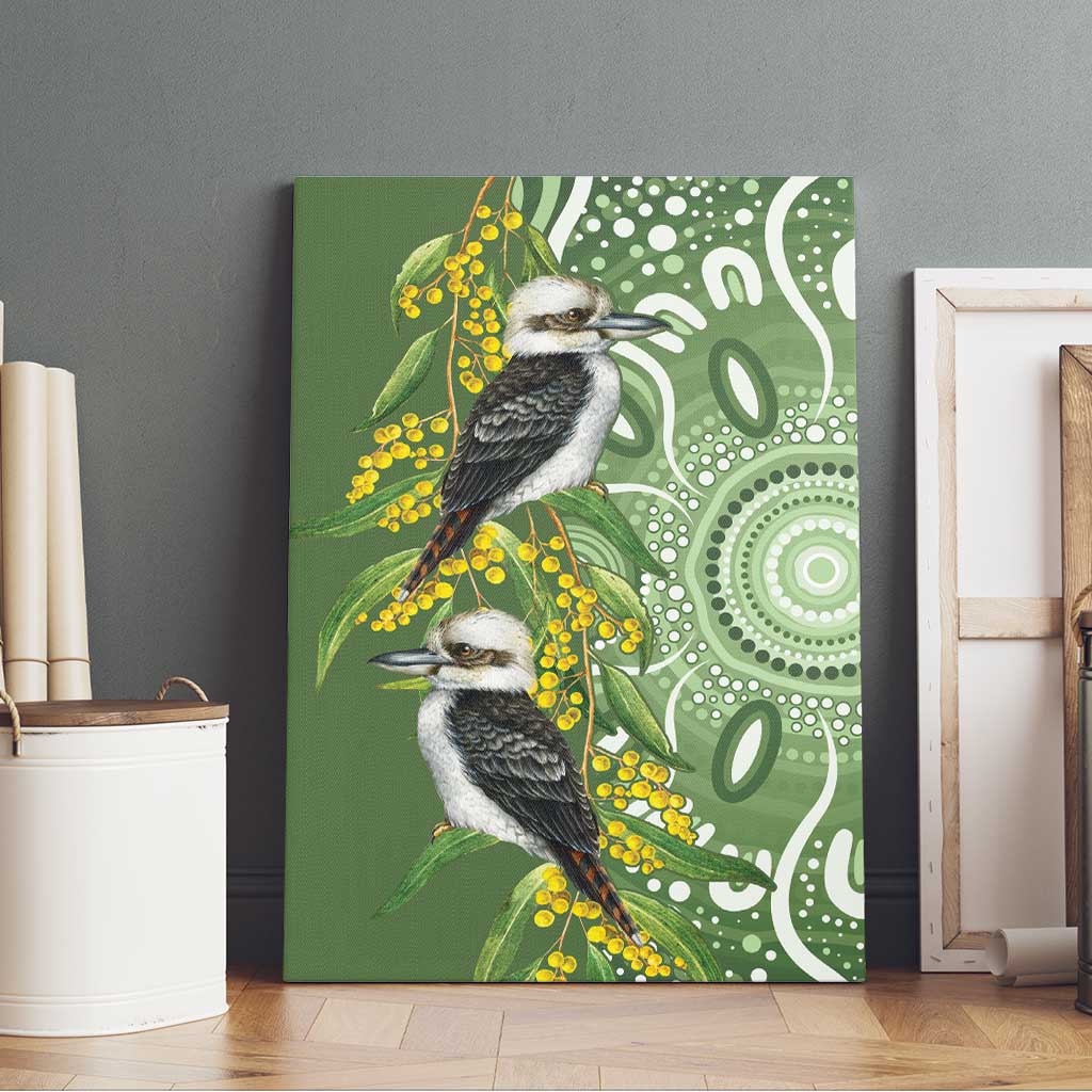 Aussie Kokaburra Golden Wattle Canvas Wall Art Aboriginal with National Color