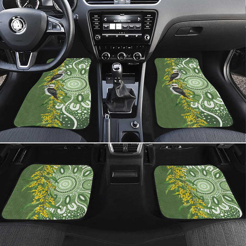 Aussie Kokaburra Golden Wattle Car Mats Aboriginal with National Color
