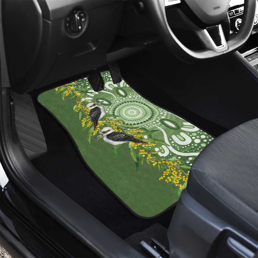 Aussie Kokaburra Golden Wattle Car Mats Aboriginal with National Color