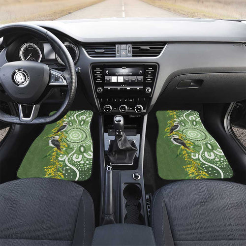 Aussie Kokaburra Golden Wattle Car Mats Aboriginal with National Color
