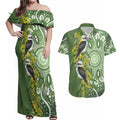 Aussie Kokaburra Golden Wattle Couples Matching Off Shoulder Maxi Dress and Hawaiian Shirt Aboriginal with National Color