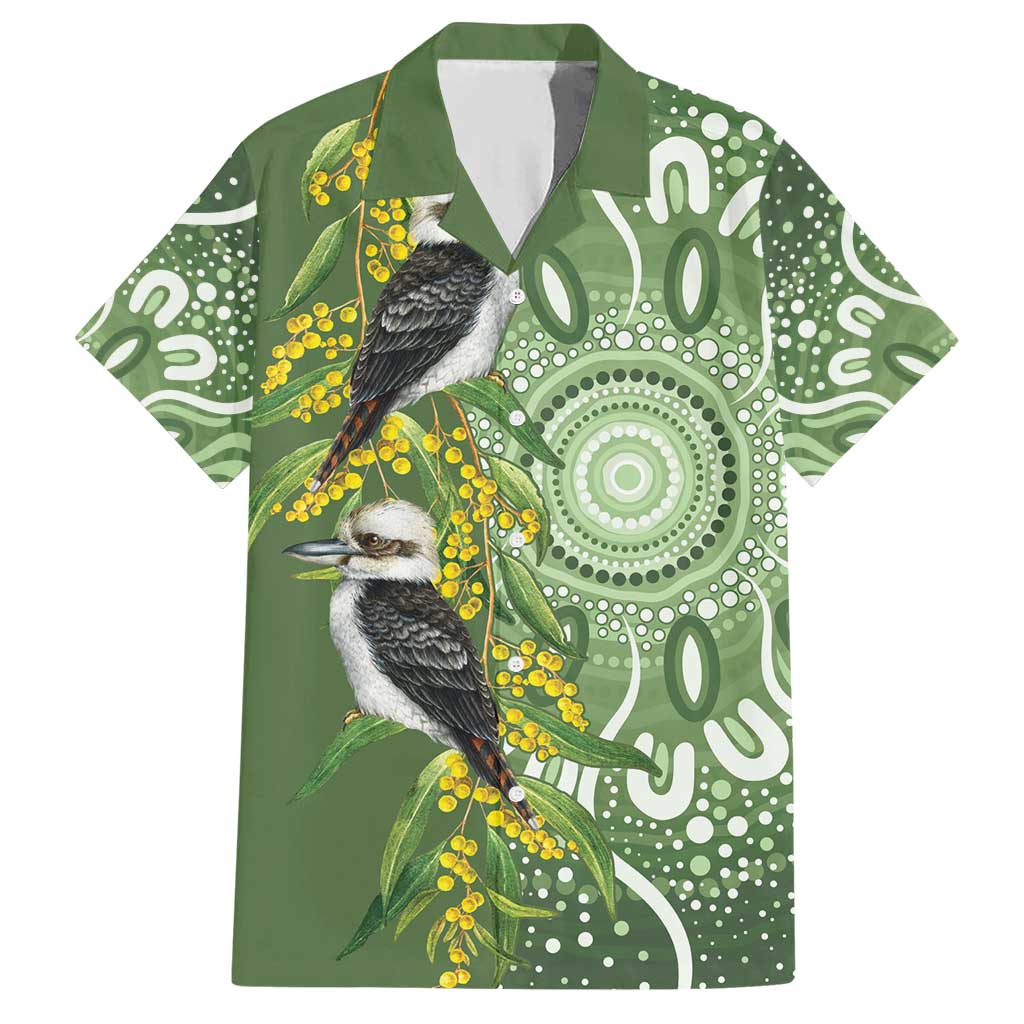 Aussie Kokaburra Golden Wattle Hawaiian Shirt Aboriginal with National Color