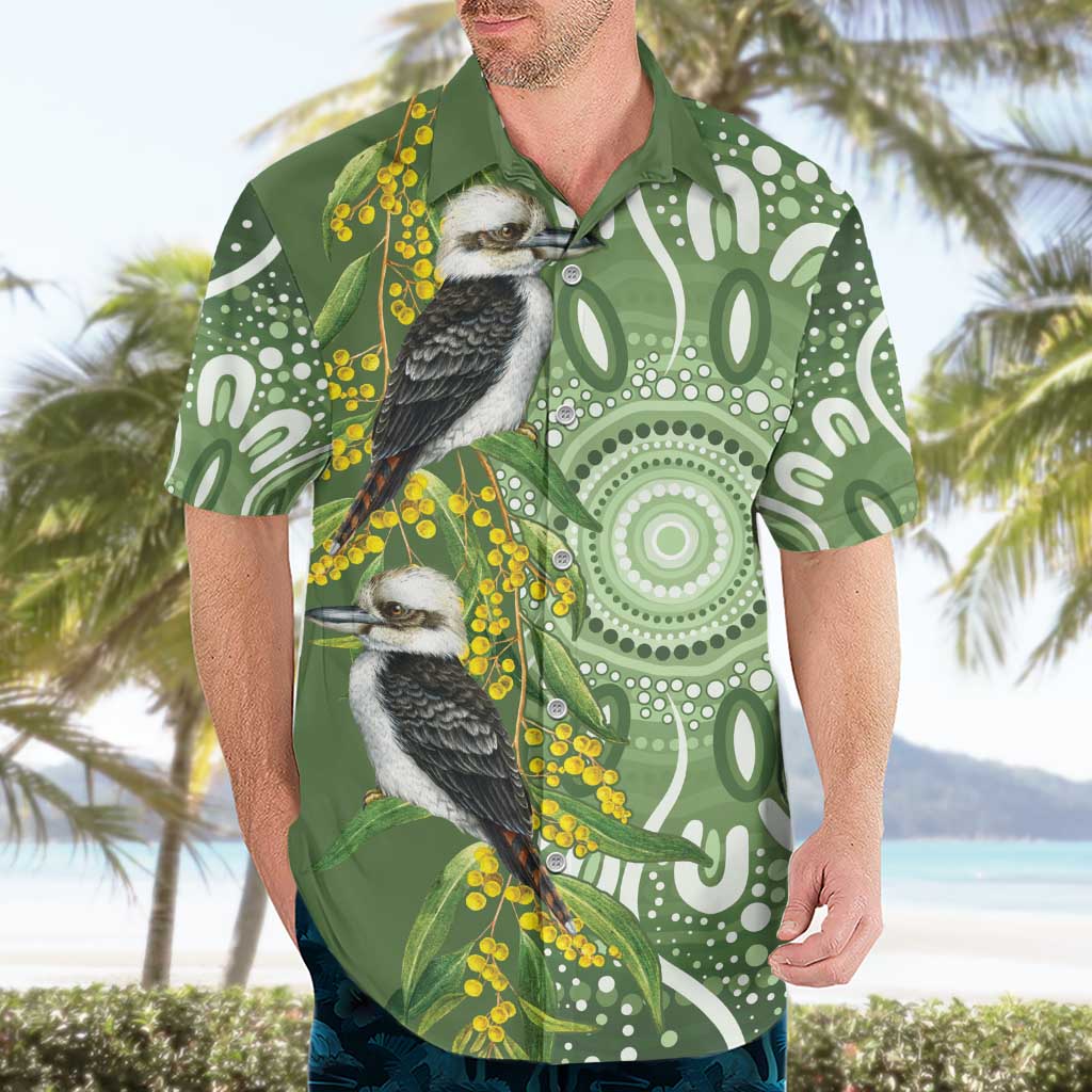 Aussie Kokaburra Golden Wattle Hawaiian Shirt Aboriginal with National Color