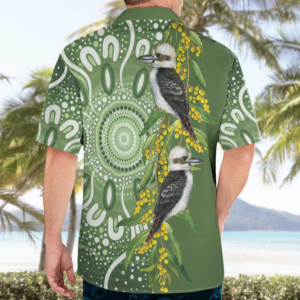 Aussie Kokaburra Golden Wattle Hawaiian Shirt Aboriginal with National Color