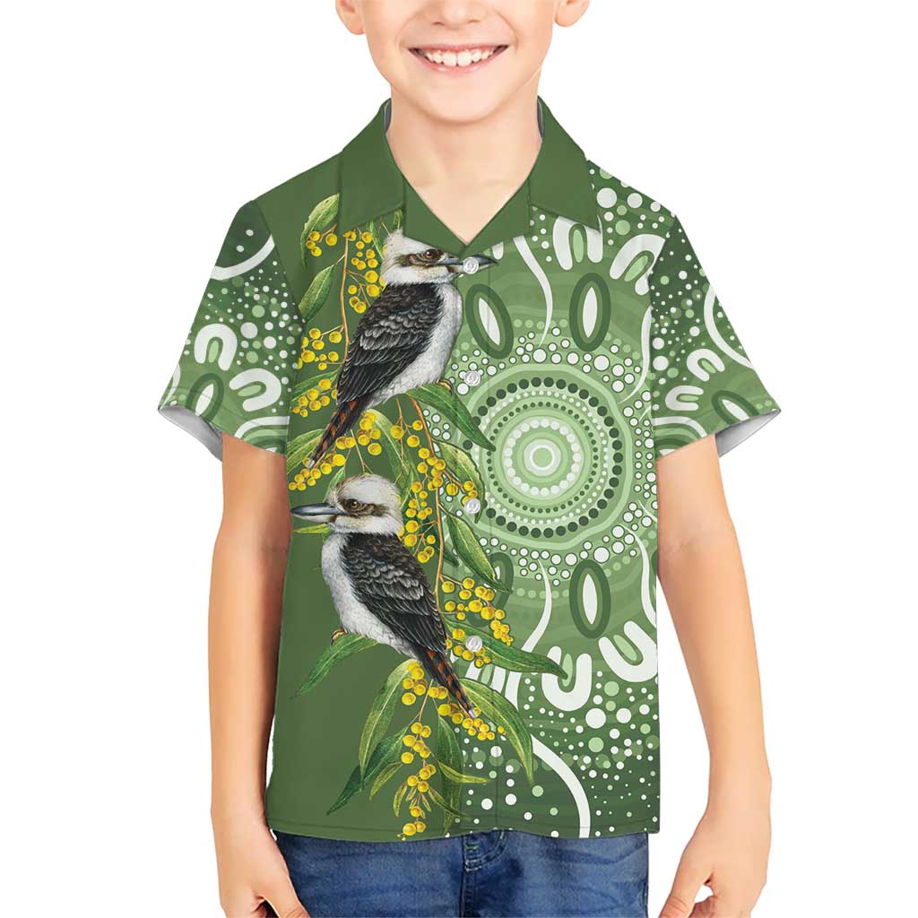 Aussie Kokaburra Golden Wattle Hawaiian Shirt Aboriginal with National Color