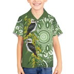 Aussie Kokaburra Golden Wattle Hawaiian Shirt Aboriginal with National Color