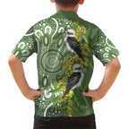 Aussie Kokaburra Golden Wattle Hawaiian Shirt Aboriginal with National Color