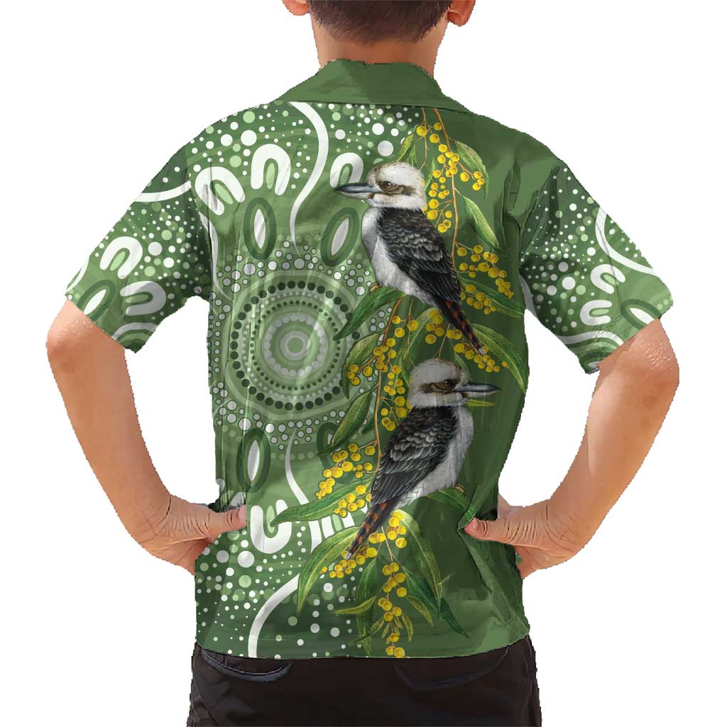 Aussie Kokaburra Golden Wattle Hawaiian Shirt Aboriginal with National Color