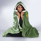Aussie Kokaburra Golden Wattle Hooded Blanket Aboriginal with National Color