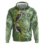 Aussie Kokaburra Golden Wattle Hoodie Aboriginal with National Color