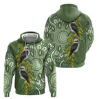 Aussie Kokaburra Golden Wattle Hoodie Aboriginal with National Color