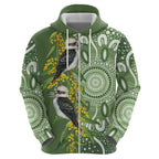 Aussie Kokaburra Golden Wattle Hoodie Aboriginal with National Color