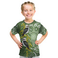 Aussie Kokaburra Golden Wattle Kid T Shirt Aboriginal with National Color