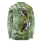 Aussie Kokaburra Golden Wattle Long Sleeve Shirt Aboriginal with National Color