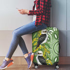 Aussie Kokaburra Golden Wattle Luggage Cover Aboriginal with National Color
