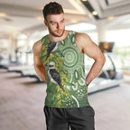 Aussie Kokaburra Golden Wattle Men Tank Top Aboriginal with National Color