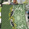 Aussie Kokaburra Golden Wattle Quilt Aboriginal with National Color