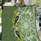 Aussie Kokaburra Golden Wattle Quilt Aboriginal with National Color