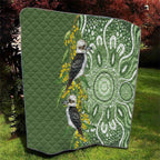 Aussie Kokaburra Golden Wattle Quilt Aboriginal with National Color