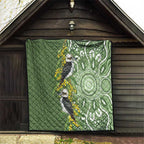 Aussie Kokaburra Golden Wattle Quilt Aboriginal with National Color