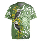 Aussie Kokaburra Golden Wattle Rugby Jersey Aboriginal with National Color