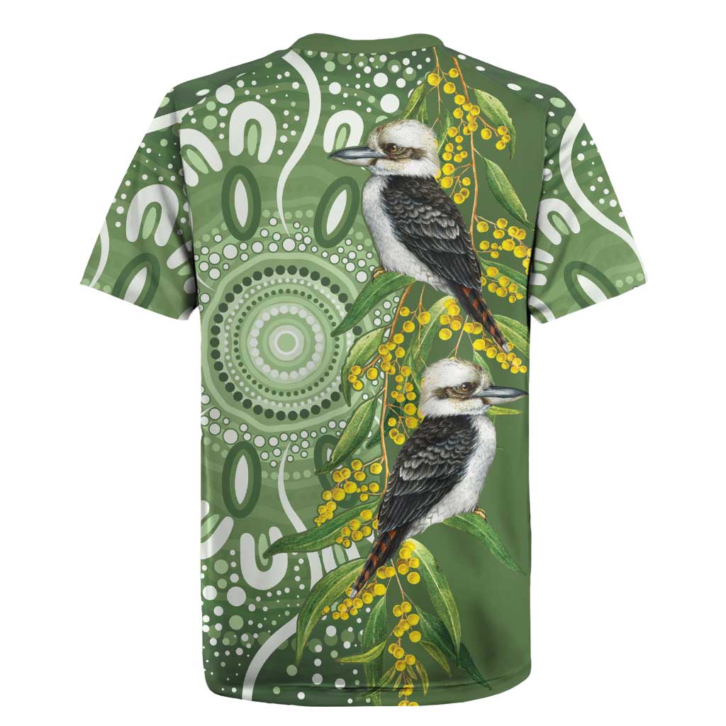 Aussie Kokaburra Golden Wattle Rugby Jersey Aboriginal with National Color