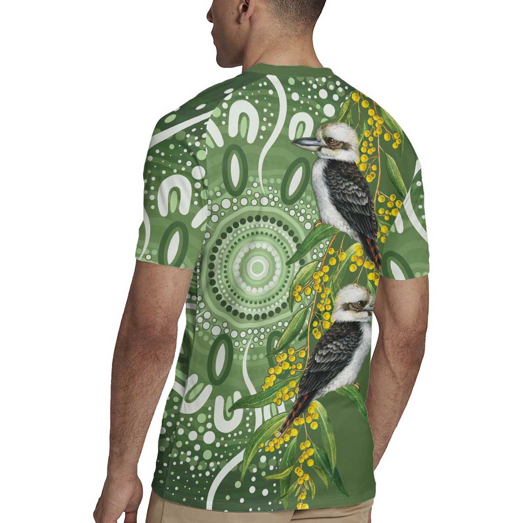 Aussie Kokaburra Golden Wattle Rugby Jersey Aboriginal with National Color