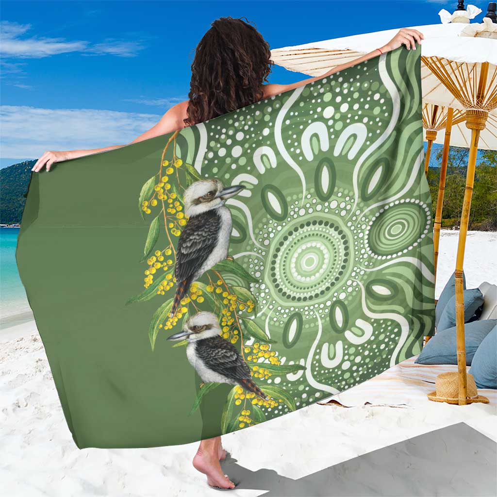 Aussie Kokaburra Golden Wattle Sarong Aboriginal with National Color