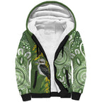 Aussie Kokaburra Golden Wattle Sherpa Hoodie Aboriginal with National Color