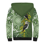 Aussie Kokaburra Golden Wattle Sherpa Hoodie Aboriginal with National Color