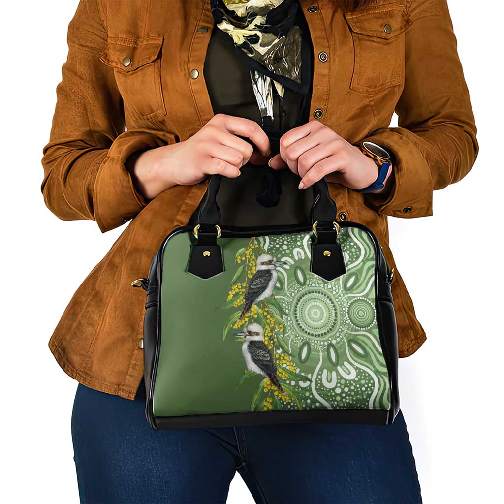 Aussie Kokaburra Golden Wattle Shoulder Handbag Aboriginal with National Color