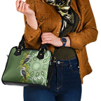 Aussie Kokaburra Golden Wattle Shoulder Handbag Aboriginal with National Color