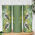 Aussie Kokaburra Golden Wattle Skinny Tumbler Aboriginal with National Color